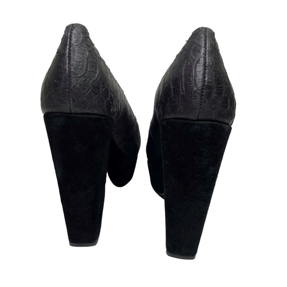 STEVEN BY STEVE MADDEN Noizey Leather Peep Toe Chunky Heels size 9 - Picture 4 of 10
